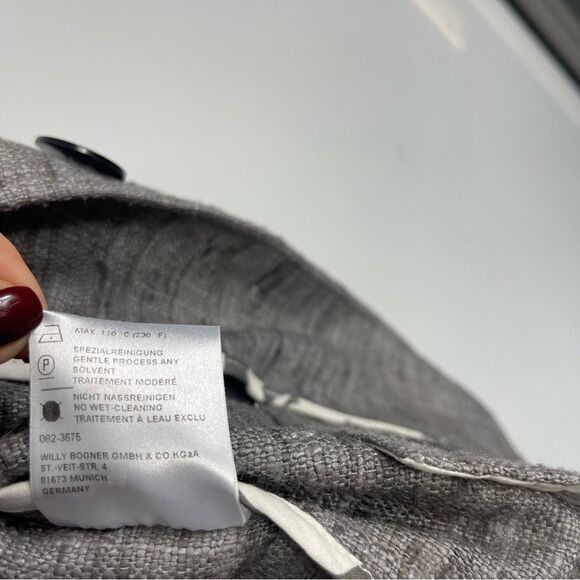 BOGNER Silk Tweed Boucle Blazer Jacket Gray Brown Cropped Bolero 3/4 Sleeve US 8 - Picture 10 of 16